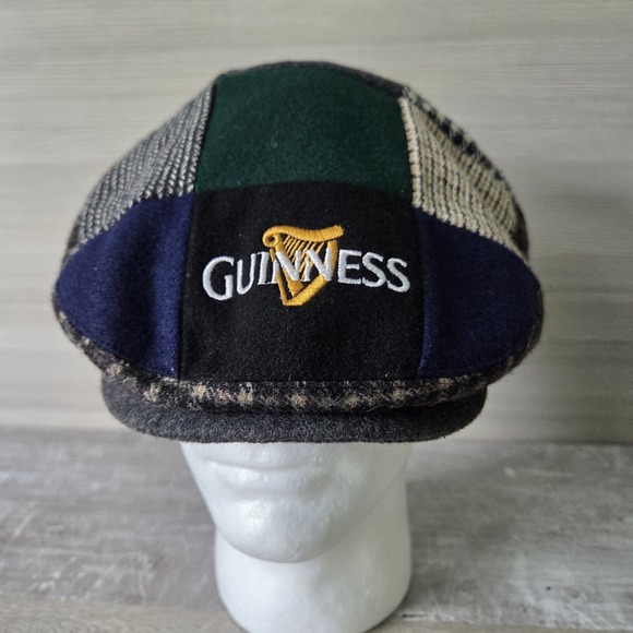 Guinness Other - Guinness Patchwork Tweed Flat Cap Newsboy Cabbie Hat Men's Large 61cm NWT